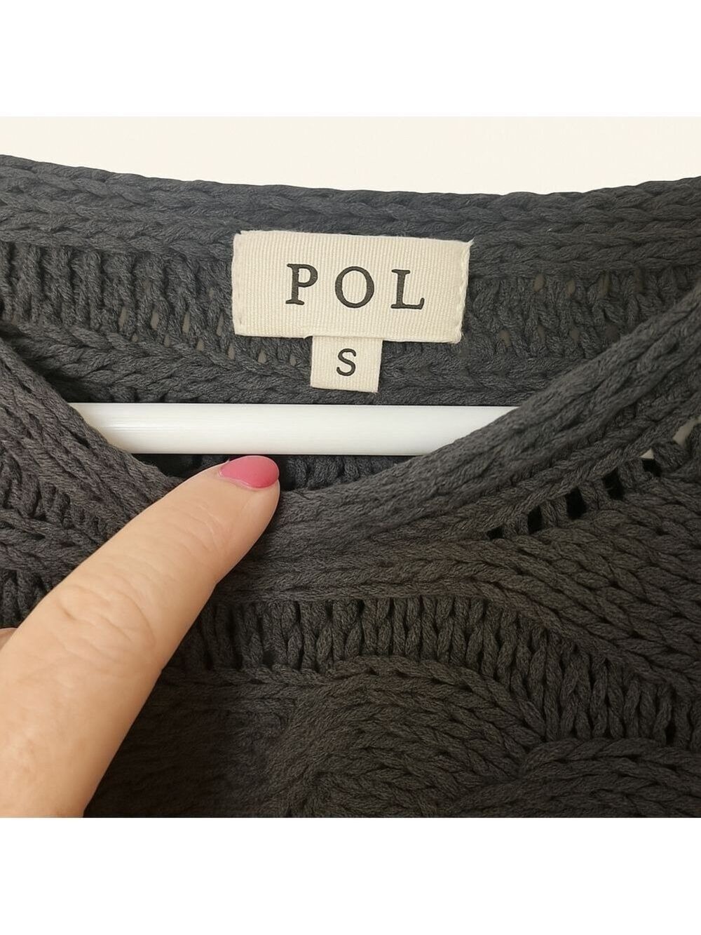 POL Cropped Cable Knit Sweater Gray | Quiet Luxury Coastal Cowgirl | S M L NWOT - Picture 7 of 10